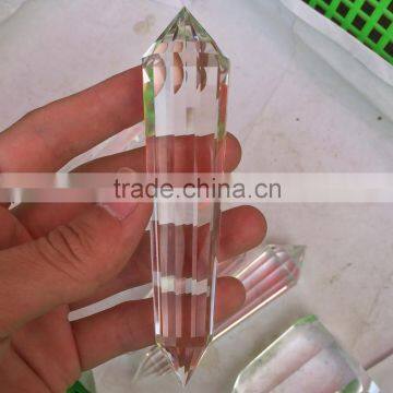 Natural Clear Quartz Crystal Polyhedral Pillar With 13 Facets