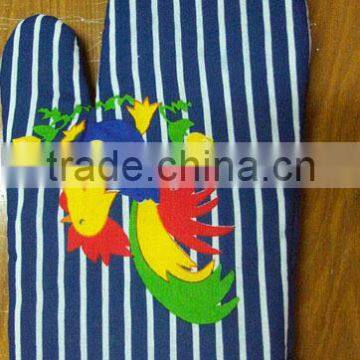 Logo Printed 100% Cotton Oven Mitt, Heat Resistant and Ergonomic Kitchen Cooking Mitt Glove photo-4