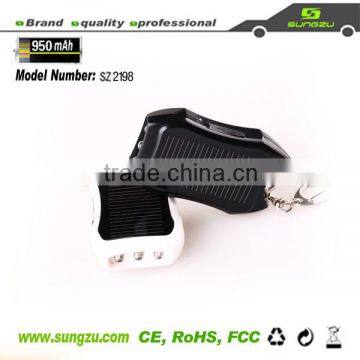 2013 the best sale keychain mini solar battery charger with LED flashlight