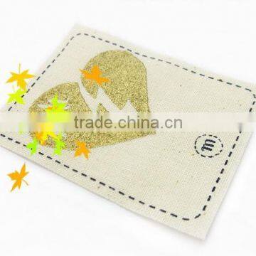 Silk Screen Glittering Logo Gold Printing Label