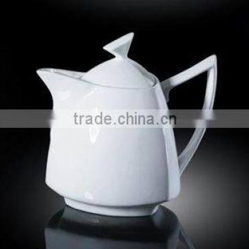 H4268 restaurant triangle design porcelain wholesale teapot white