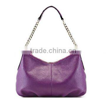 purple 2016 Luxury branded women messenger hobo shoulder bag with metal chain