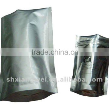 Stand up aluminum metallic zip lock bag