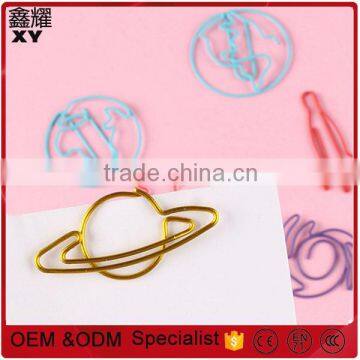 good quality customer logo gold round shape paper clips