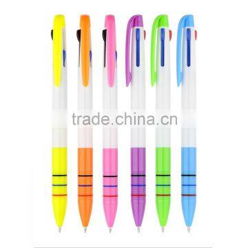 Popular Plastic promotional multi 3 color ballpoint pen for school office