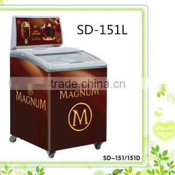 Commercial Curved Glass Top Ice Cream Deep Freezer Display Chest Freezer Alibaba ice cream freezer