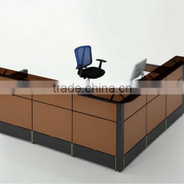 modern design high quality office reception table /counter with steel partition