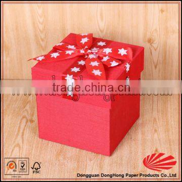 Different sizes of red nested luxury jewelry box