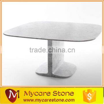 Carrara marble dinning table honed surface