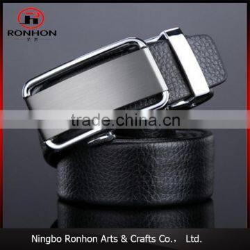 classic black genuine leather waist belt for men with automatic buckle