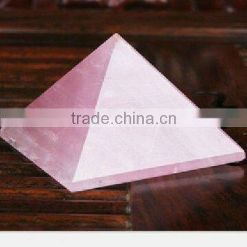 Different semi-precoius gemstones rose quartz pyramid for jewelry