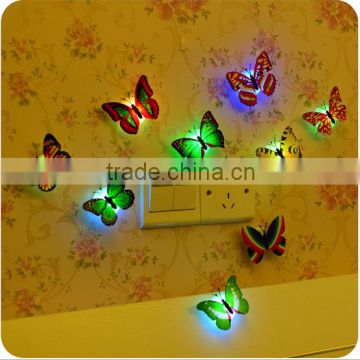 3D wall paper stick on baby night light best decoration bedroom butterfly shape