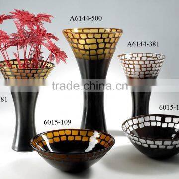 Black polyresin vase