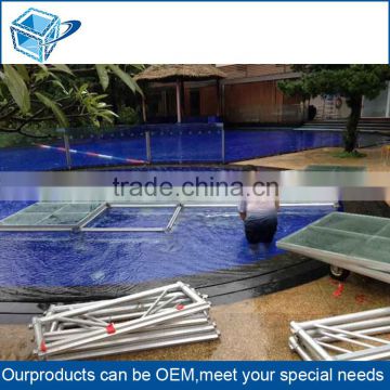 Outdoor movable assembly glass aluminum stage,Swimming pool glass stage