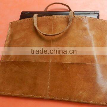 Hand made pure goat leather laptop case/real leather unisex laptop bags