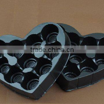 Black heart chocolate plastic bister pacakging