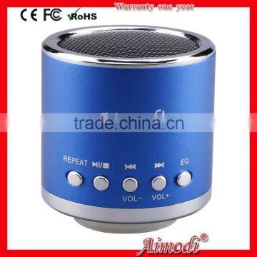 2015 newest round wireless speaker mini portable with fm,tf card,usb port