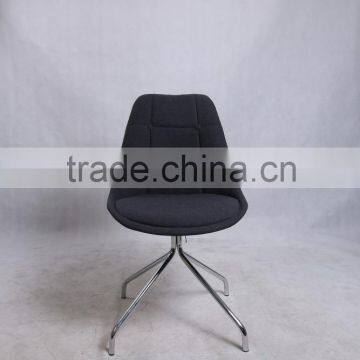 Chromed Leg Fabric Office Chair Without Arms