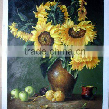 Handmade sunflower oil painting