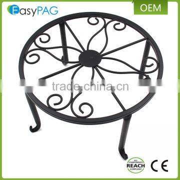 Best Selling Balcony Floor Standing Black Iron Metal Flower Pot Rack