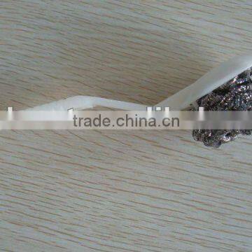 Stainless Steel Scourer With Plastic Handle