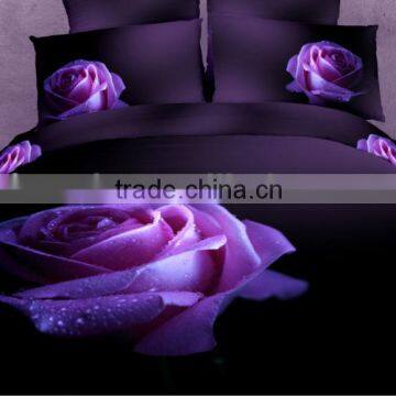 2014 3d 100%cotton reactive twill printed flower design bedding set, hot selling 4pcs wholesale