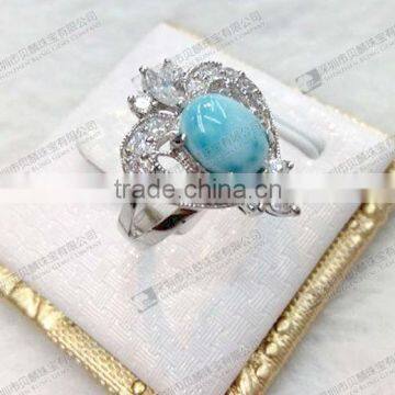 6x8mm best price larimar ring for women