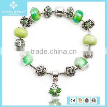 Yiwu New 925 Sterling Silver Colorful Beads Zinc Alloy Bracelet