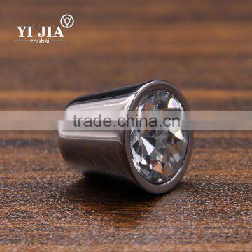 5/6 inch barrel shape clear crystal knob with zinc base