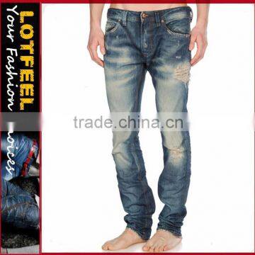 High quality ripped slim fit man denim jeans pents jeans producer jeans bangladesh german jeans(LOTD009)