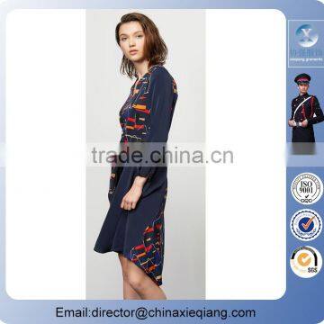 2016 Fashion Ladies Printed Dress Women Casual Dress