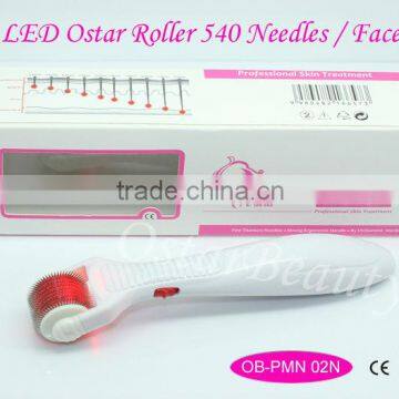 Wholesale acupuncture needles anti wrinkle massager facial roller fda approved derma roller 540 needles LED light therapy