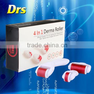 Professional manufacturer titanium microneedle derma roller system 4 in1derma roller with CE approved for beauty