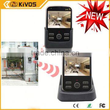 2.4Ghz 300meter kivos kdb300 tcp/ip video door phone With Pir Auto-detection Recording