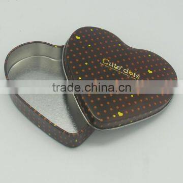 China luxury fashion heart shaped wedding door gift tin box