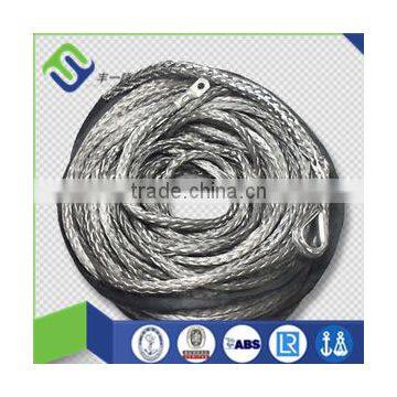 8mm x 30meters Grey Color Synthetic Winch Rope With Hook & Hawse Fairlead