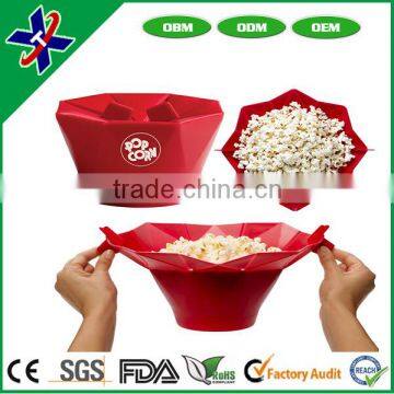 Collapasible Popcorn Maker Cake Tools Type Amazon Hot Sale Silicone Popcorn Popping Bowl