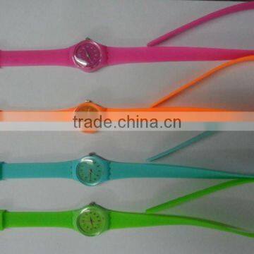 silicone long strap watch