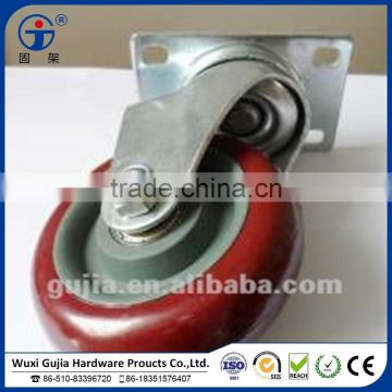 4" swivel PU caster for storage cart with wheels without brake