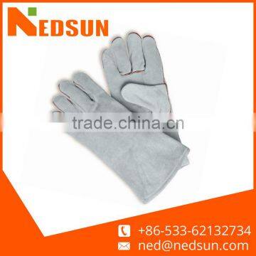 Welding grey safety split leather gloves for working