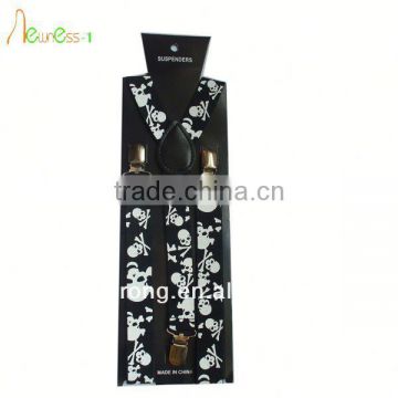 Skull Pattern Elastic Fabric Suspenders For Men