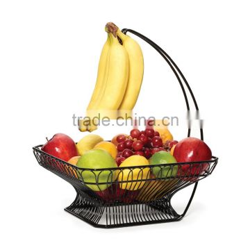 Moden Design Black Wire Fruit Basket with Hook