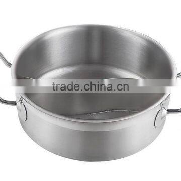 Two Handle Sauce Pan Saucepan Double-Flavoured Cooker Family Restaurant Hotel Usage Shot Body Stainless Steel Soup Pot