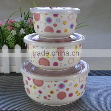Ideal Promotional Gift Printing,4"5"6"Ceramic Mixing Bowl,3pcs Melamine Container Set photo-3