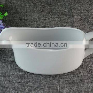 White Ceramic Gravy Boat White Milk Cup Stocked Porcelain Milk Cup Big Sauce Boat photo-2