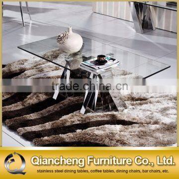 Living Room Furniture Mirror Silver Stainless Steel Coffee Table photo-2