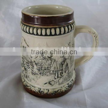 ceramic beer mug with various colors and design