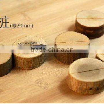 Wooden stake round photo clip