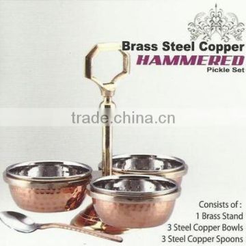 metal copper 3 cups pickles hotel serving products