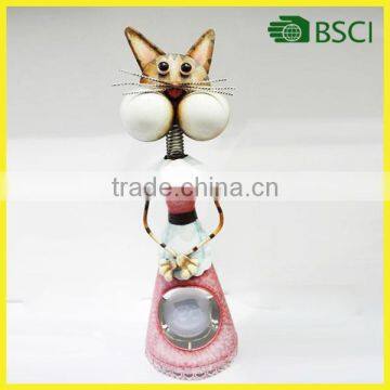 YS14219 Hot selling euro solar garden lamp metal cat solar light